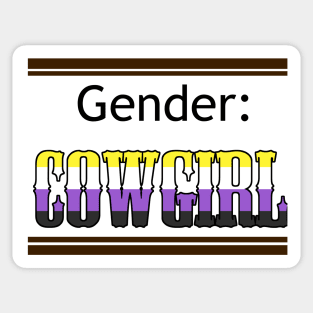 Gender: COWGIRL - Enby Colors Sticker